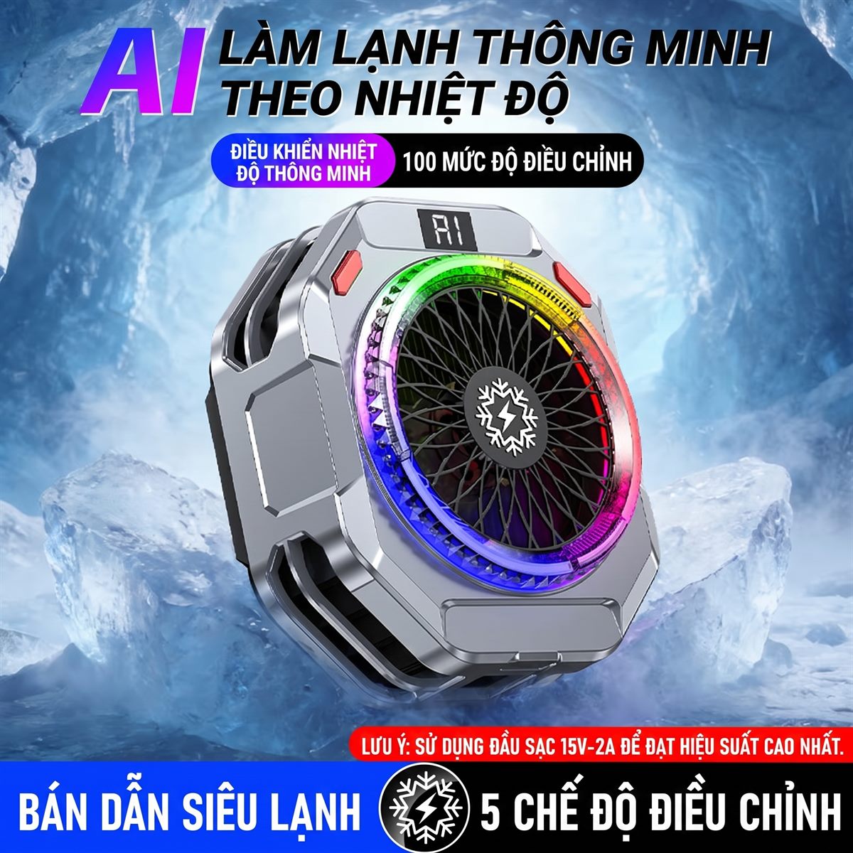 AI làm lạnh thông minh 100 mức, 5 chế độ điều chỉnh
