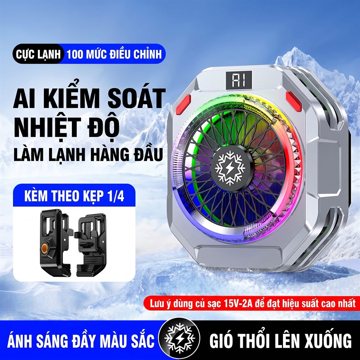 Cực lạnh 100 mức, kèm theo kẹp 1/4